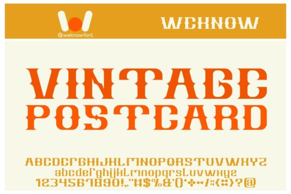 Vintage Postcard Font for Web Design